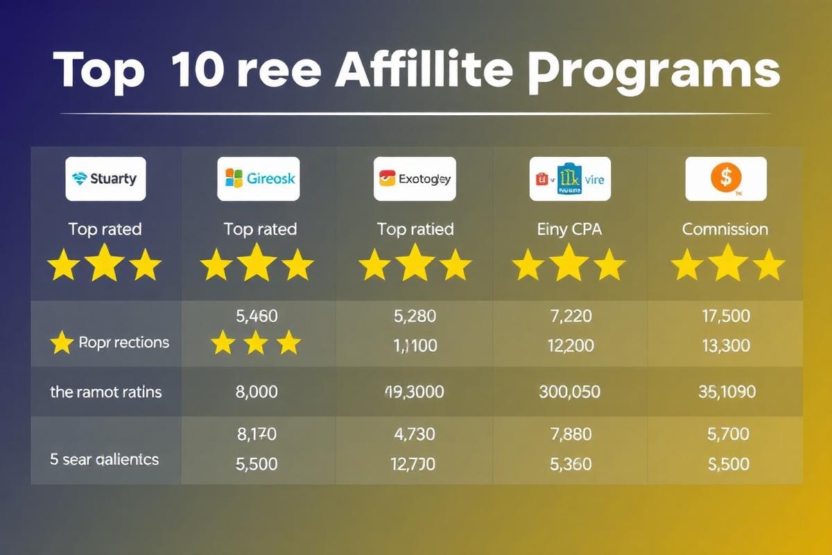 Top-rated forex affiliate programs ranking with commission rates and star ratings